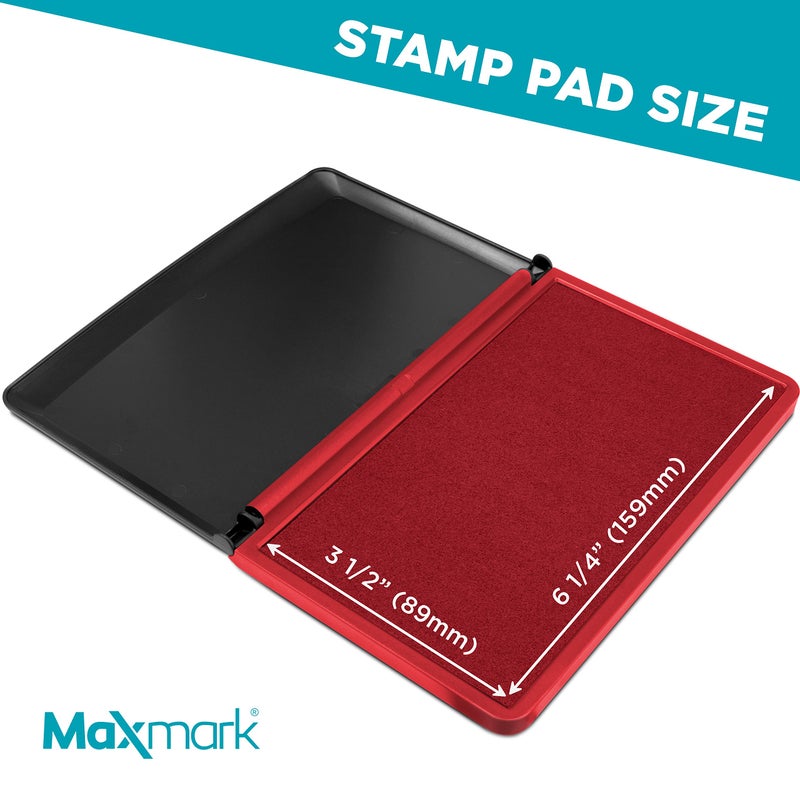 MaxMark Large Premium RED Ink Stamp Pad - 3.5" x 6.25" - Quality Felt Pad - Image 3